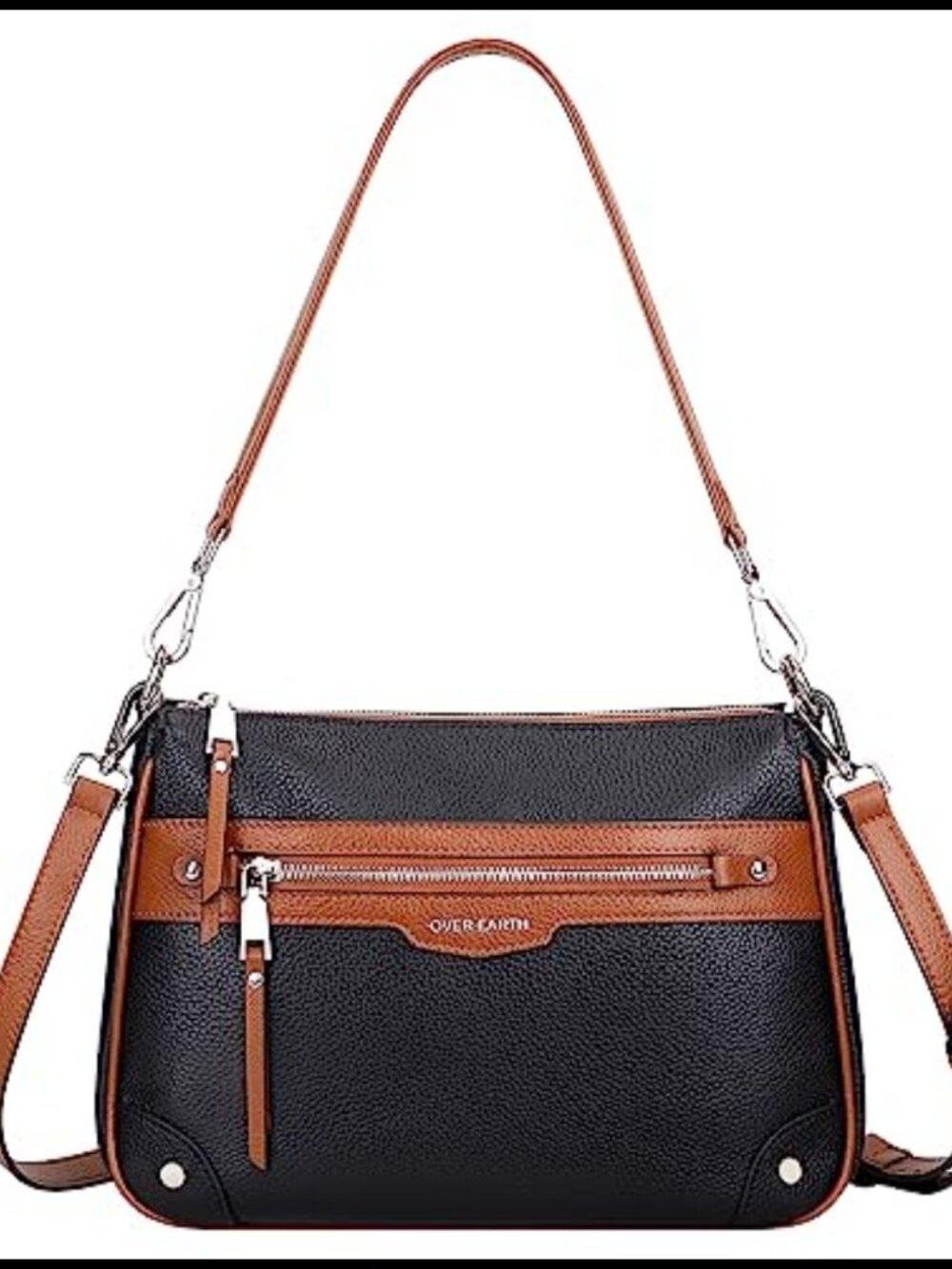 Genuine Leather Crossbody Bag Multi Pocket Hobo Purse for Women